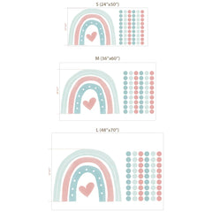 Pastel Rainbow Wall Decal Set – Nursery Kids Room Removable Sticker