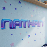 Personalized Space Name Wall Decal Set – Kids Room Removable Sticker