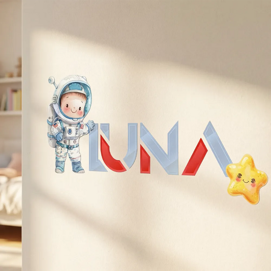 Personalized Astronaut Name Wall Decal Set