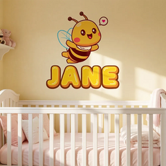 Personalized Bee Name Wall Decal