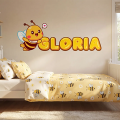 Personalized Bee Name Wall Decal