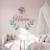 Personalized Floral Name Wall Decal – Girls Room Nursery Removable Sticker