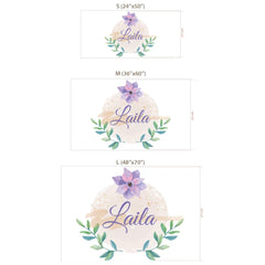 Personalized Floral Name Wall Decal – Girls Room Nursery Removable Sticker