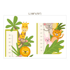 Safari Animals Height Chart Wall Decal – Kids Room Growth Chart Removable Sticker
