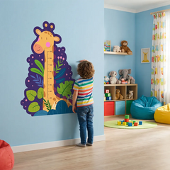 Giraffe Growth Chart Wall Decal – Kids Room Nursery Removable Height Sticker