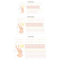 Personalized Bunny Wall Decal with Star Balloon – Kids Room Nursery Removable Sticker