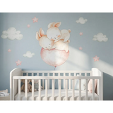 Watercolor Jungle Animal with Clouds Wall Decal – Kids Room Nursery Removable Sticker