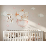 Watercolor Jungle Animal with Clouds Wall Decal – Kids Room Nursery Removable Sticker