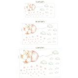 Watercolor Jungle Animal with Clouds Wall Decal – Kids Room Nursery Removable Sticker
