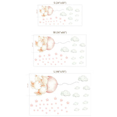 Watercolor Jungle Animal with Clouds Wall Decal – Kids Room Nursery Removable Sticker