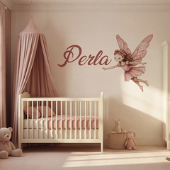 Custom Fairy Wall Decal – Girls Room Nursery Personalized Removable Sticker