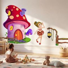 Fairy Mushroom House Wall Decal Set