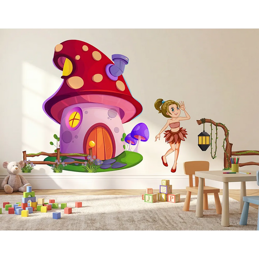 Fairy Mushroom House Wall Decal Set