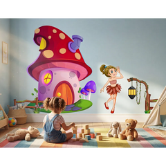 Fairy Mushroom House Wall Decal Set
