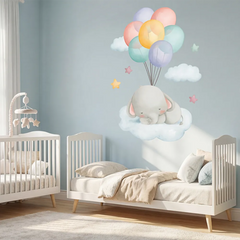 Baby Elephant Wall Decal with Balloons – Kids Room Nursery Removable Sticker