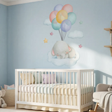 Baby Elephant Wall Decal with Balloons – Kids Room Nursery Removable Sticker