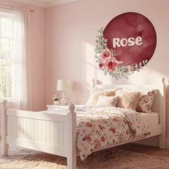 Personalized Floral Girls Name Wall Decal – Girls Room Nursery Removable Sticker