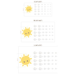 Cute Sun and Cloud Wall Decal Set for Nursery – Kids Room Removable Sticker