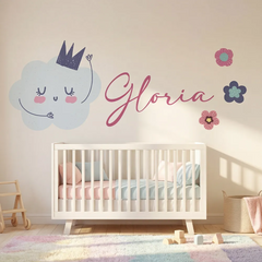 Personalized Cloud Name Wall Decal Set
