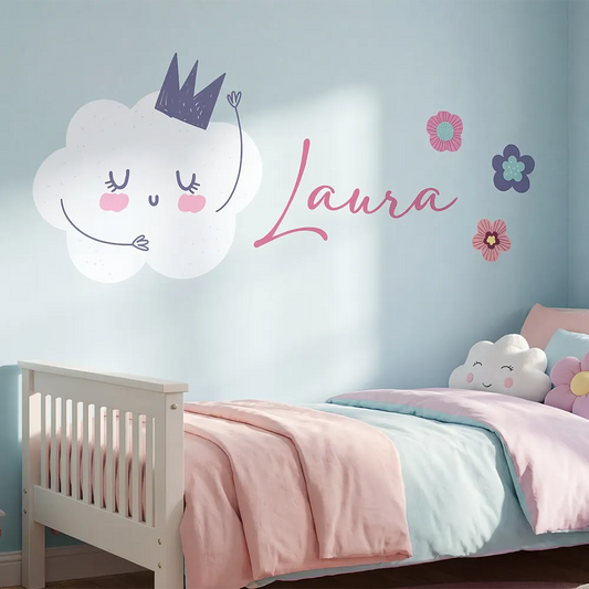 Personalized Cloud Name Wall Decal Set