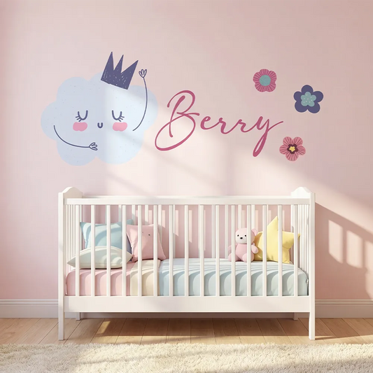 Personalized Cloud Name Wall Decal Set