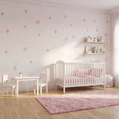 Abstract Dot and Cross Wall Decals Set – Modern Bedroom Kids Room Removable Sticker