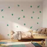 Abstract Dot and Cross Wall Decals Set – Modern Bedroom Kids Room Removable Sticker