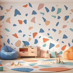 Terrazzo Peel and Stick Wall Decal Set – Modern Kids Room Bedroom Removable Sticker