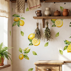 Fresh Lemons Wall Decal Set – Kitchen Dining Room Removable Sticker