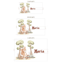 Personalized Woodland Nursery Wall Decal with Name – Kids Room Removable Sticker