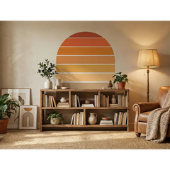 Retro Sunset Arch Wall Decal – Modern Bedroom Living Room Removable Sticker