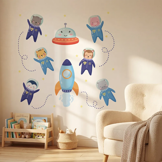 Space Animal Wall Decal Set