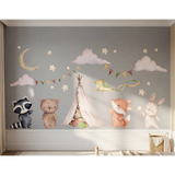 Woodland Animal Nursery Wall Decal Set – Kids Room Removable Sticker