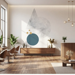 Abstract Geometric Wall Decal Set – Modern Bedroom Kids Room Removable Sticker