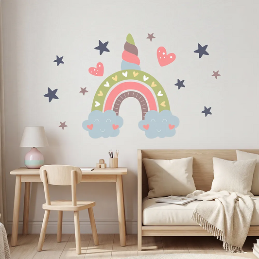 Unicorn Rainbow Wall Decal for Nursery