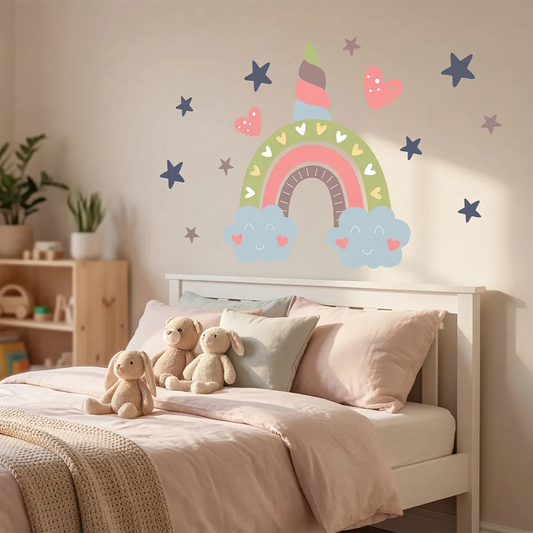 Unicorn Rainbow Wall Decal for Nursery