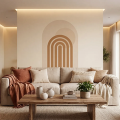Scandinavian Arch Wall Decal – Minimal Modern Bedroom Removable Sticker