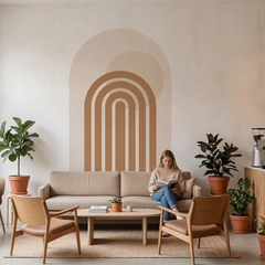 Scandinavian Arch Wall Decal – Minimal Modern Bedroom Removable Sticker