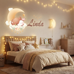 Personalized Baby Name Wall Decal Set – Nursery Kids Room Removable Sticker