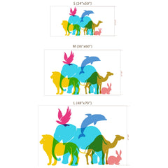 Colorful Animal Wall Decal for Kids Room – Nursery Removable Sticker