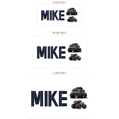 Personalized Monster Truck Name Wall Decal – Boys Room Kids Room Removable Sticker