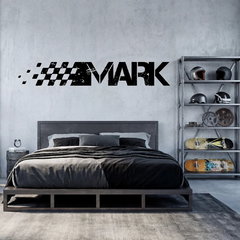 Personalized Racing Name Wall Decal – Boys Room Kids Room Removable Sticker