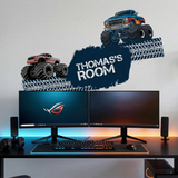 Personalized Monster Truck Wall Decals – Boys Room Kids Room Removable Sticker