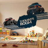 Personalized Monster Truck Wall Decals – Boys Room Kids Room Removable Sticker