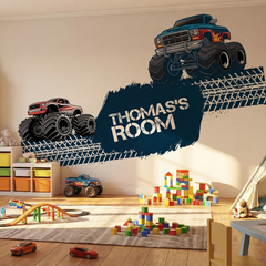 Personalized Monster Truck Wall Decals – Boys Room Kids Room Removable Sticker