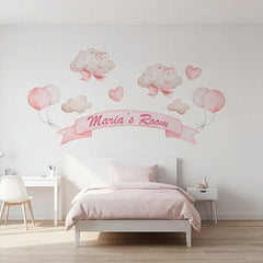 Personalized Girls Nursery Wall Decal with Name – Kids Room Removable Sticker
