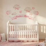 Personalized Girls Nursery Wall Decal with Name – Kids Room Removable Sticker