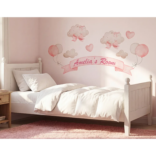Personalized Girls Nursery Wall Decal with Name