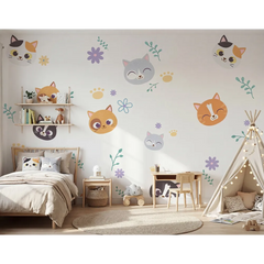 Cute Cat Wall Decal Set