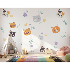 Cute Cat Wall Decal Set